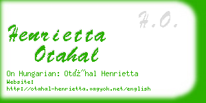 henrietta otahal business card
